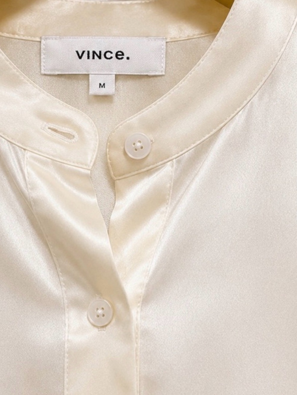 Vince 100% Silk Button-Front Blouse in Ivory Size M - Picture 6 of 10